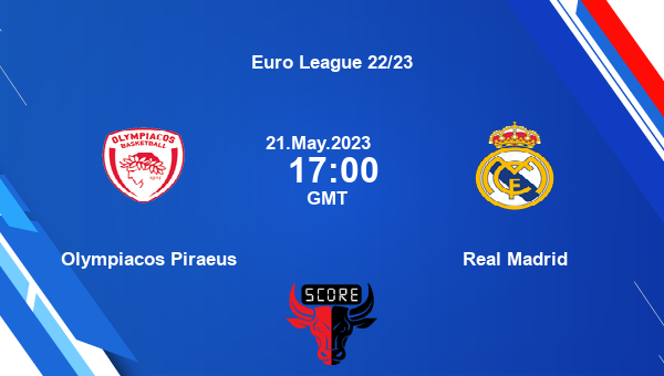 Olympiacos Piraeus vs Real Madrid livescore, Match events OLY vs RM, Euro League 22/23, tv info