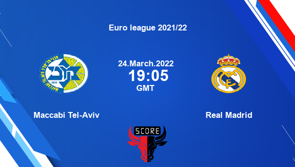 Maccabi Tel-Aviv vs Real Madrid livescore, Match events MTA vs RM, Euro league 2021/22, tv info