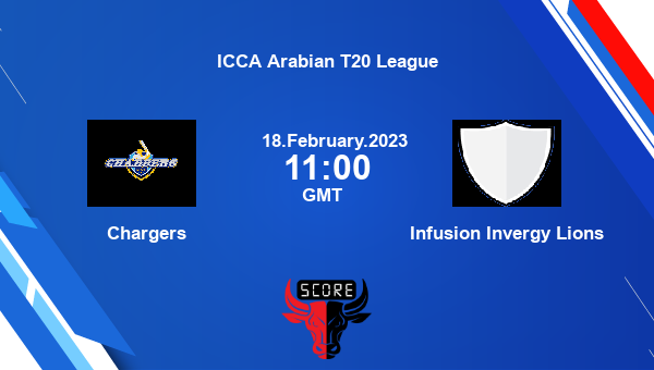 CHA vs IIL live score, Chargers vs Infusion Invergy Lions live Match 25 T20, ICCA Arabian T20 League