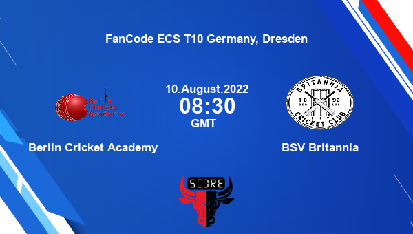 BCA vs BSV live score, Berlin Cricket Academy vs BSV Britannia live Match 34 T10, FanCode ECS T10 Germany, Dresden