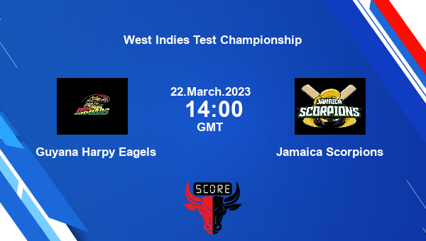 GUY vs JAM live score, Guyana Harpy Eagels vs Jamaica Scorpions live Match 5 First Class, West Indies Test Championship