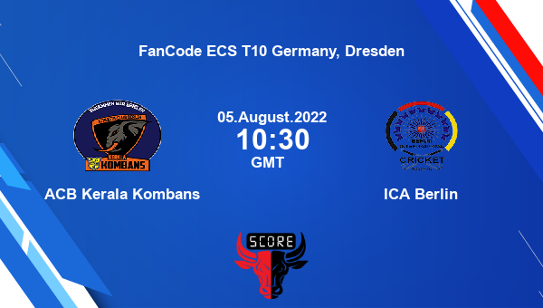 ACB vs ICB live score, ACB Kerala Kombans vs ICA Berlin live Match 19 T10, FanCode ECS T10 Germany, Dresden