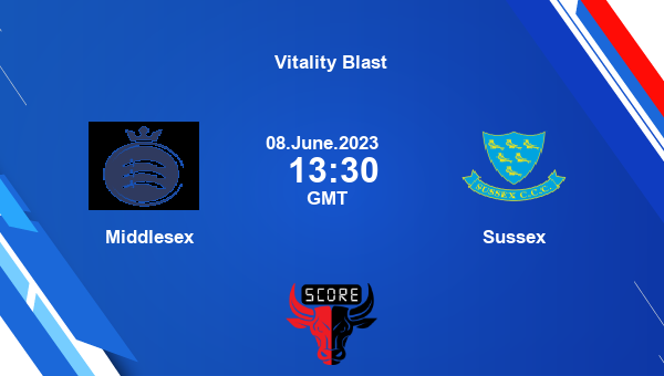 MID vs SUS live score, Middlesex vs Sussex Cricket Match Preview, South Group T20, Vitality Blast