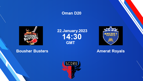 BOB vs AMR live score, Bousher Busters vs Amerat Royals live Match 28 T20, Oman D20