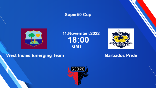 WI-E vs BAR live score, West Indies Emerging Team vs Barbados Pride live Match 20 List A, Super50 Cup
