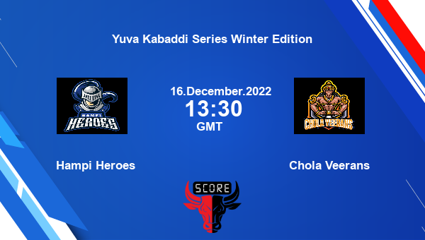 Hampi Heroes vs Chola Veerans livescore, Match events HH vs COV, Yuva Kabaddi Series Winter Edition, tv info